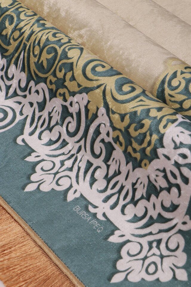 سجادة صلاة المخمل الأخضر - 2