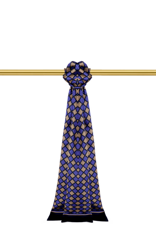 وشاح حريري رجالي منقوش بنقشة ساكس - Bursa İpek