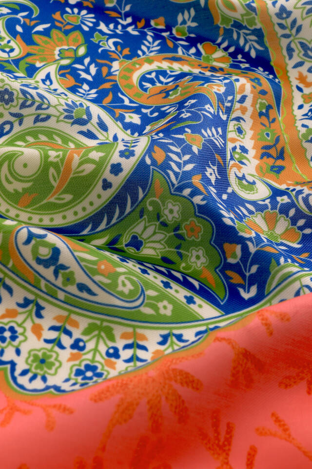 شال ناعم بنمط شال برتقالي - 3