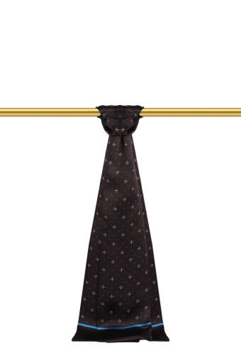 وشاح حريري رجالي منقوش باللون البني 