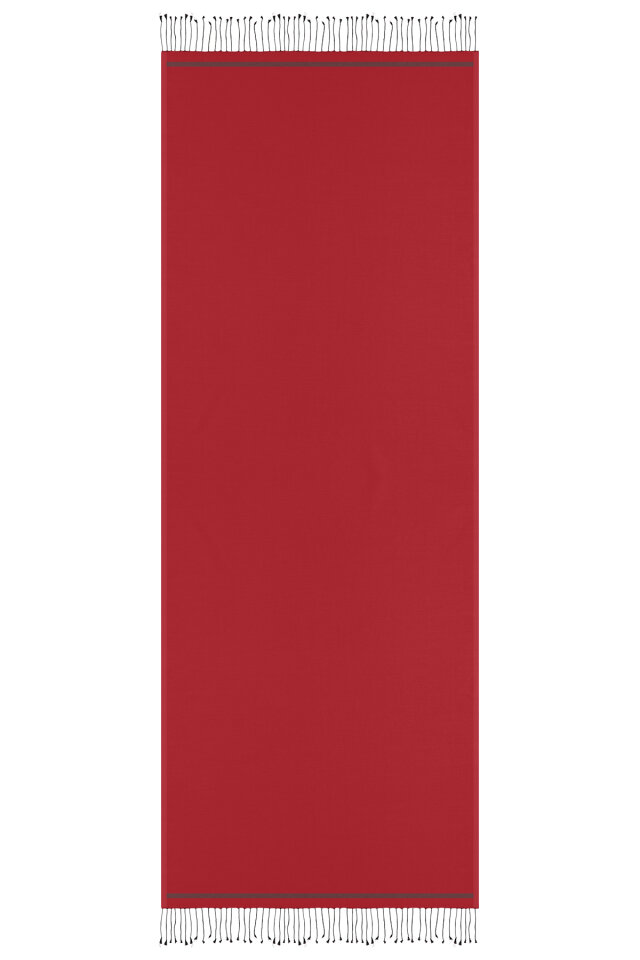 شال حرير مزدوج الوجهين باللون الأسود العنابي - 4