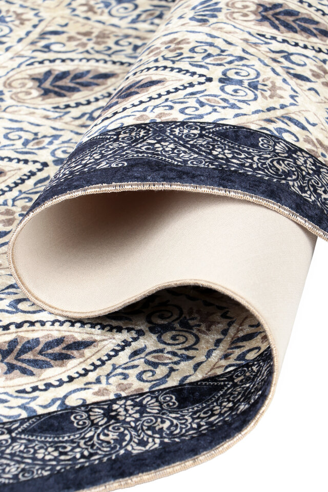 سجادة صلاة مخملية إسفنجية زرقاء داكنة - 3