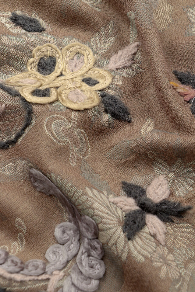 Vizon Üç Katlı Yıkanmış Yün Ponponlu Şal - 4