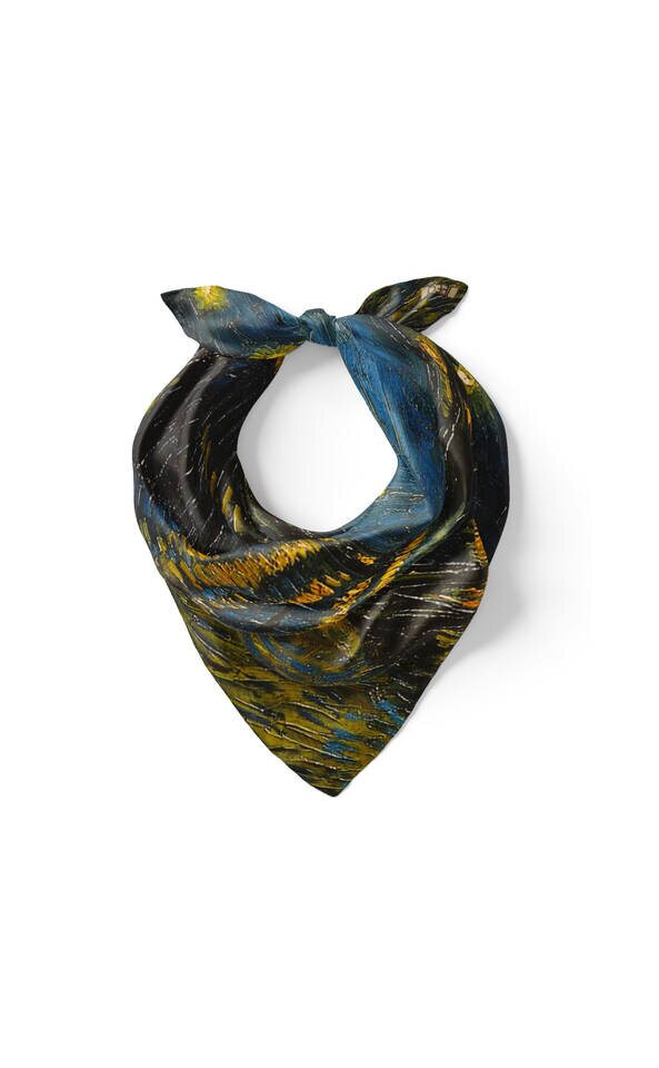 حرير الجيب الأسود مليء بالنجوم الليالي مربع - 2