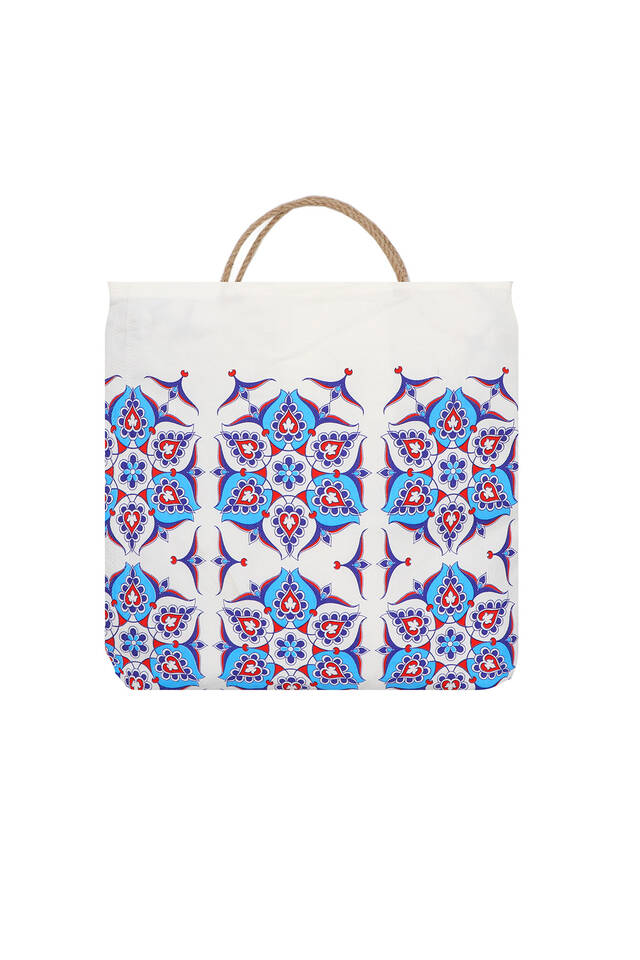 روب حمام بنمط الأناضول المطبوع باللون الأحمر الفيروزي - 4