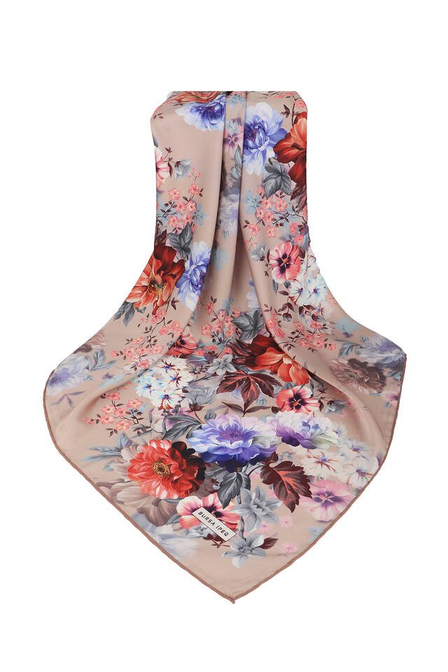 وشاح سلمون فوليا مربع حريري - 3