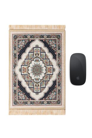 سجادة ماوس صغيرة مزخرفة باللون البيج 