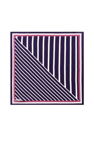 مربع الجيب الحرير نمط الخط الأرجواني - Thumbnail