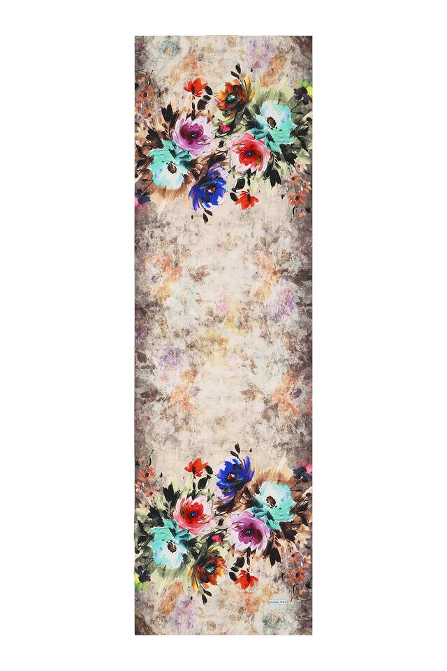 فولار حريري زهرة بنية - 4