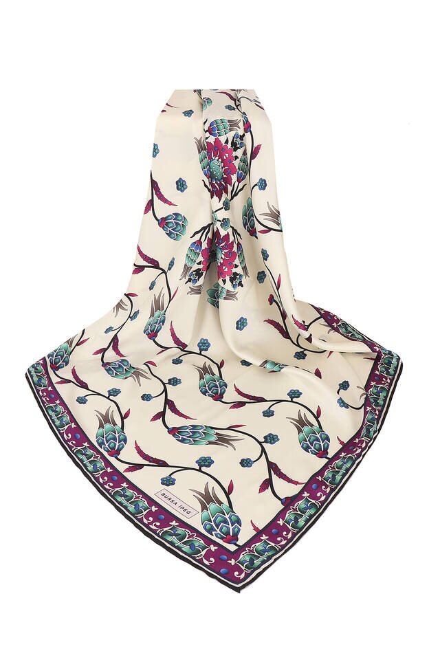 الأرجواني توليب نمط الحرير وشاح مربع - 3