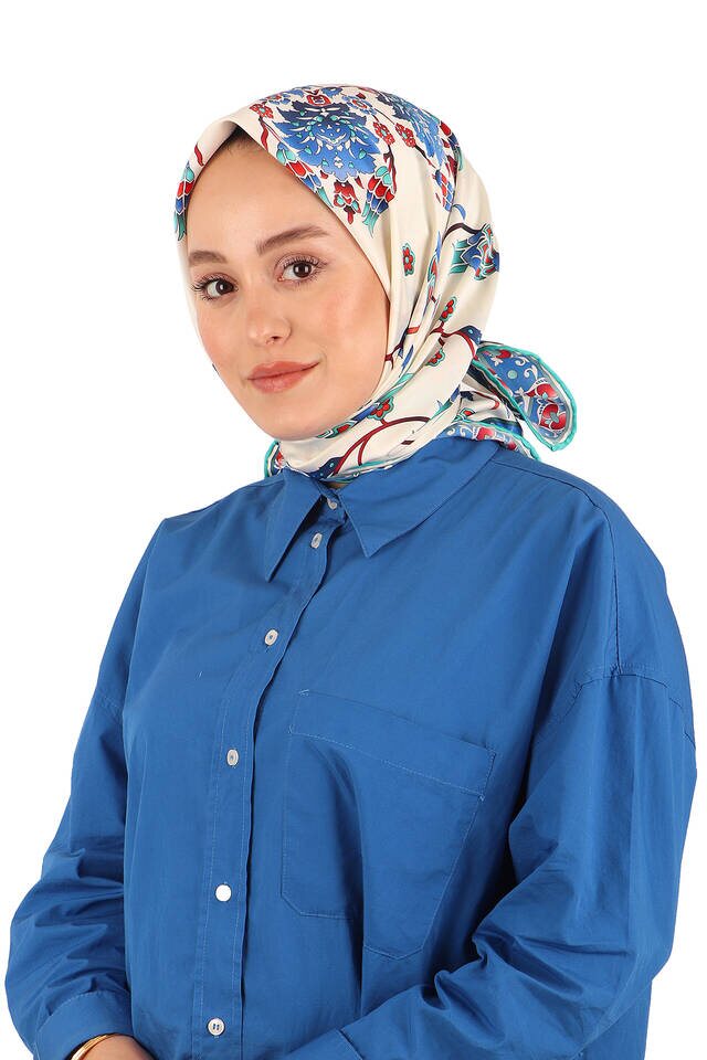 النعناع الخط توليب نمط حريري وشاح مربع - 2