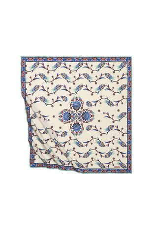 النعناع الخط توليب نمط حريري وشاح مربع 