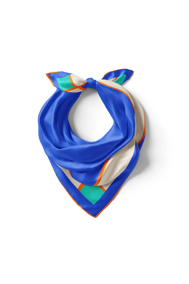 مربع جيب من الحرير العادي بحدود واسعة من ساكس - 2