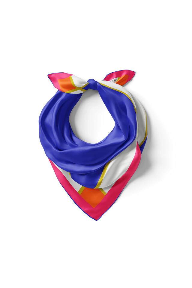 مربع جيب من الحرير العادي بحدود واسعة من ساكس - 2