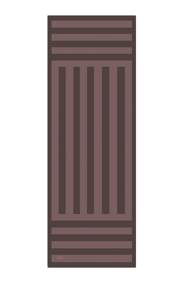 وشاح من الحرير بنمط شريطي بني - 4