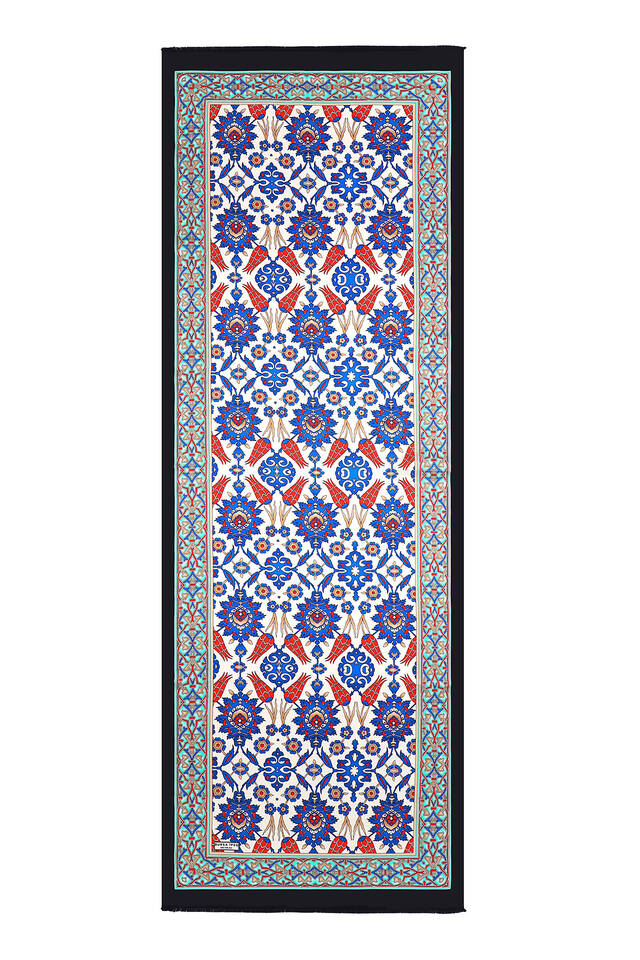 الأزرق الداكن ساكس بلاط توليب الحرير فولارد - 4