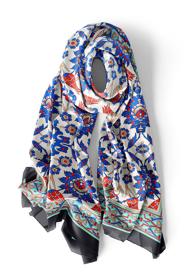 الأزرق الداكن ساكس بلاط توليب الحرير فولارد - 3