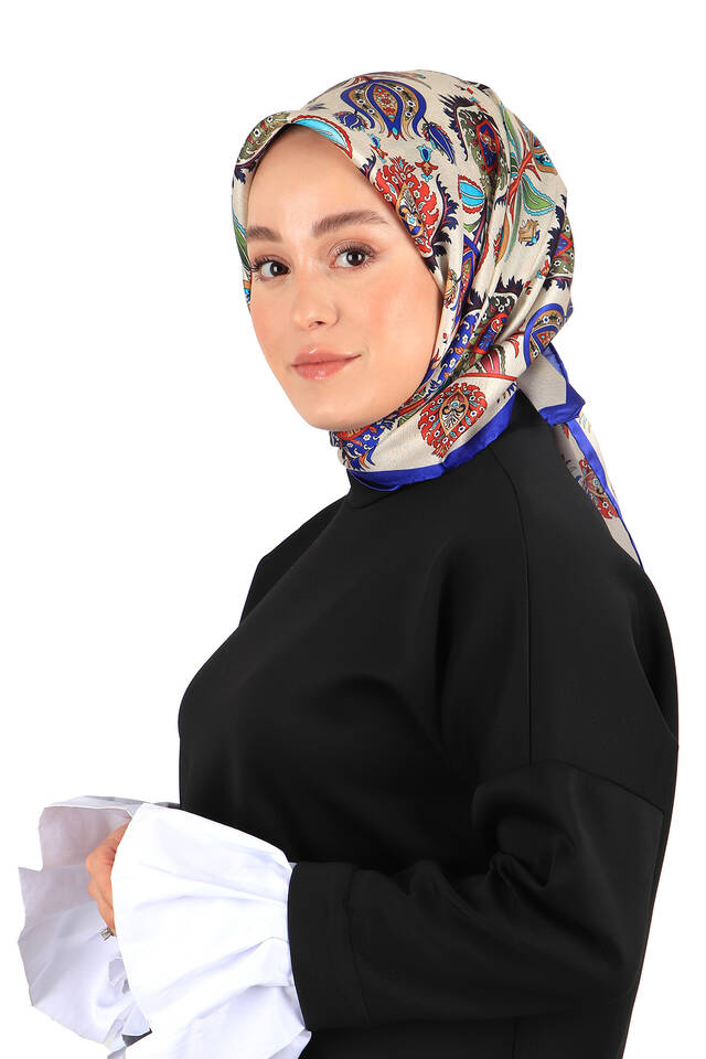 وشاح مربع من الحرير بنمط ساكس إزنيق - 2