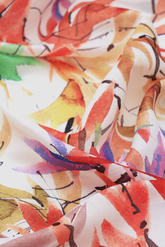 وشاح مربع ناعم بنمط ورقة إكرو - 3