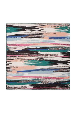 وشاح مربع ناعم بنمط فرشاة الزمرد 