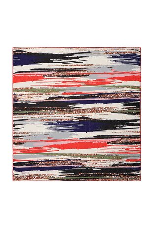 وشاح مربع ناعم بنمط فرشاة رمادي 