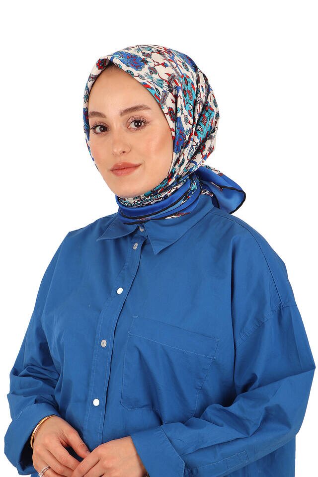 ساكس بلاط توليب وشاح حريري مربع - 2