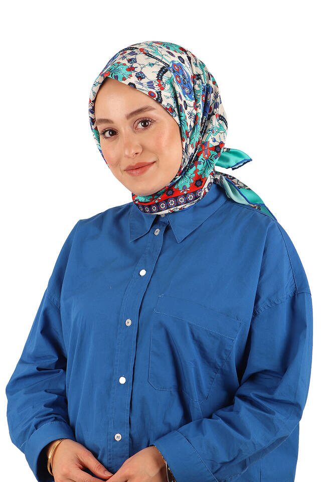 النعناع بلاط توليب نمط حريري وشاح مربع - 2