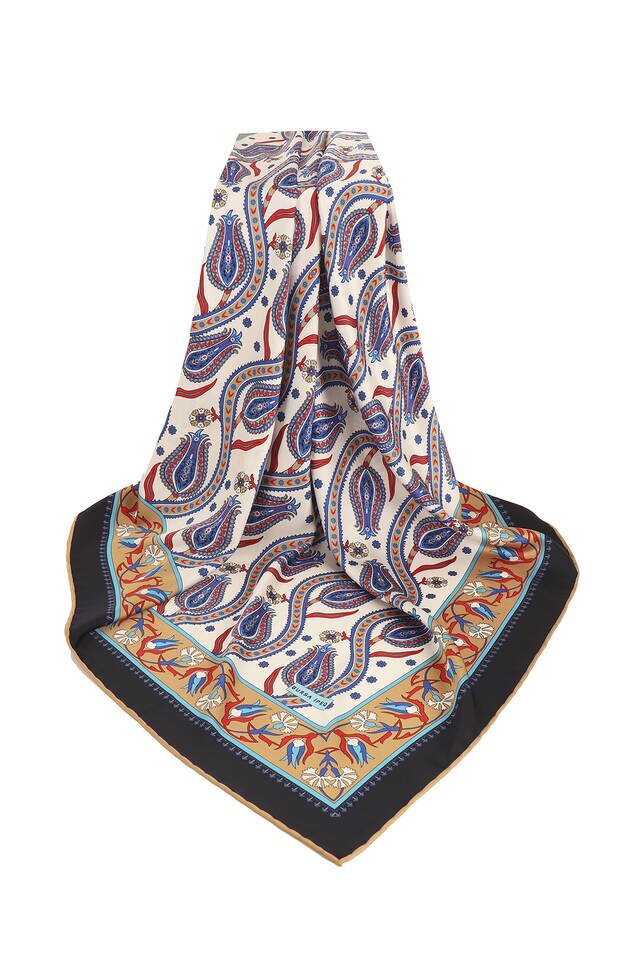 الذهب اللبلاب توليب نمط حريري وشاح مربع - 3