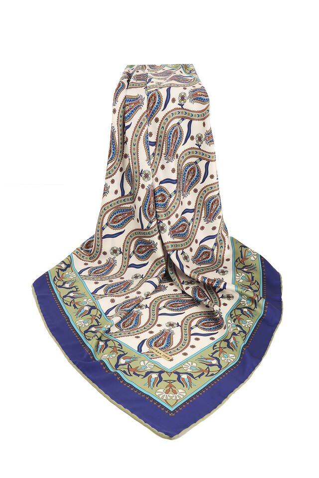 الكاكي اللبلاب توليب نمط حريري وشاح مربع - 3