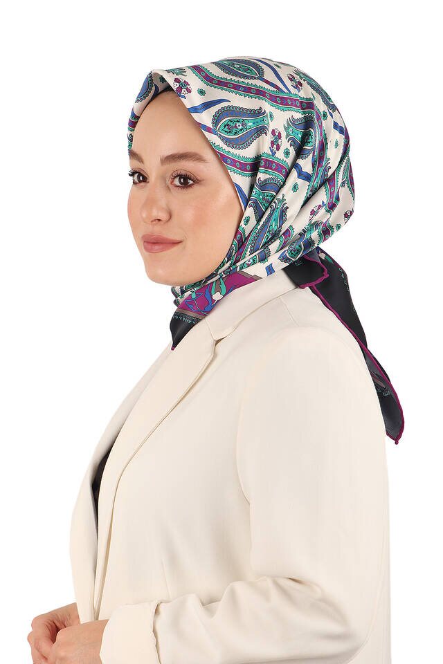 الأرجواني اللبلاب توليب نمط حريري وشاح مربع - 2