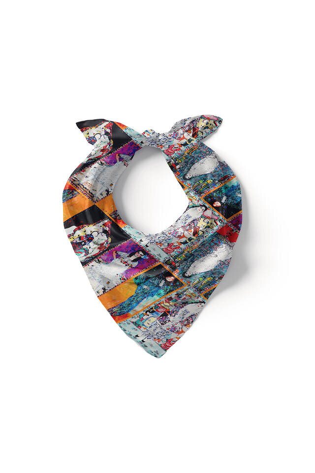 مربع جيب حريري نسائي أخضر مائي - 2