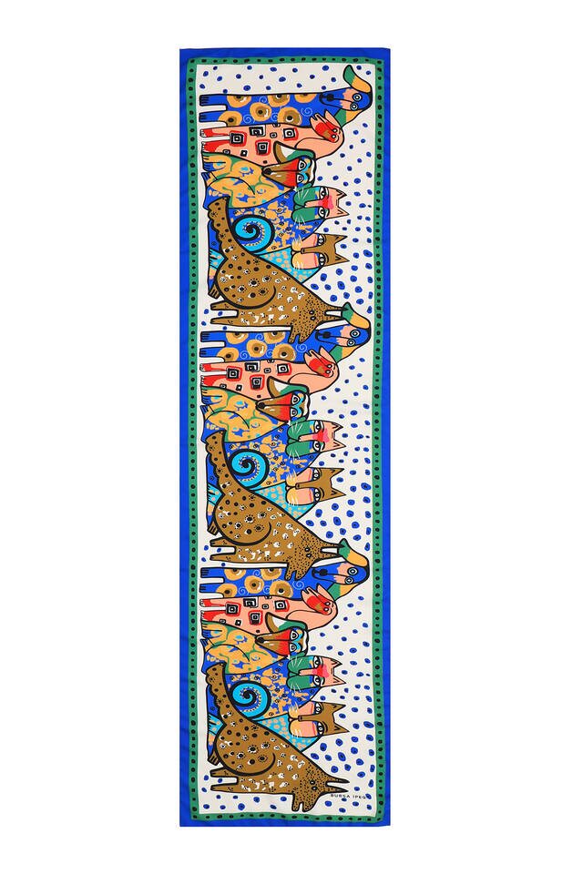 فولارد حريري منقوش بالسالمون - 4