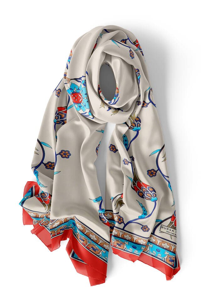 الفيروز الأحمر الصف توليب الحرير الفولار - 3