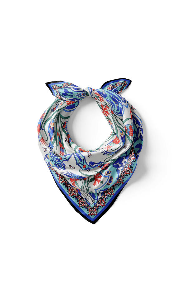 منديل جيب حريري بنمط النعناع ساكس والقرنفل والتوليب - 2