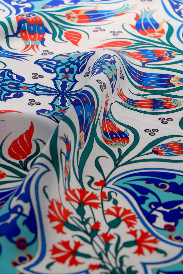 منديل جيب حريري بنمط النعناع ساكس والقرنفل والتوليب - 3