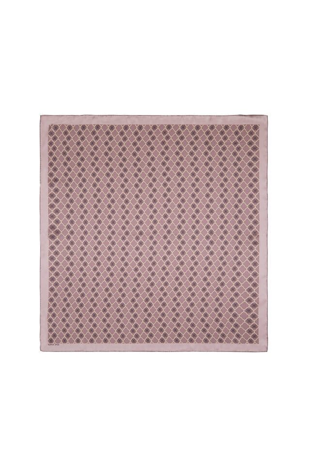 وشاح مربع من الحرير المجفف بنقش روز مونوغرام - 1