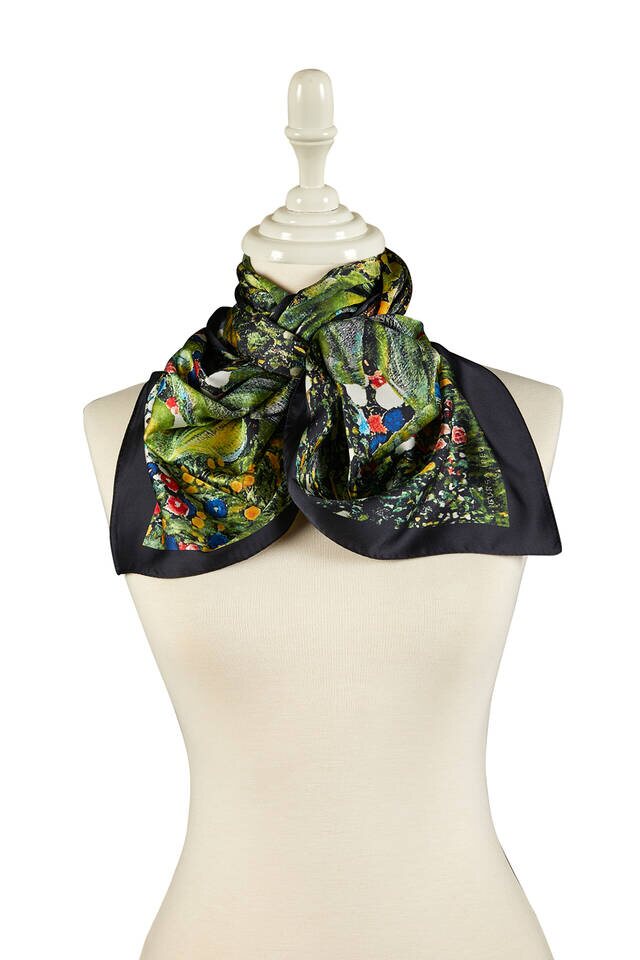 فولار حريري عباد الشمس الأخضر - 2