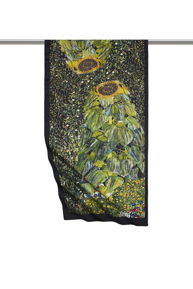 فولار حريري عباد الشمس الأخضر - 1