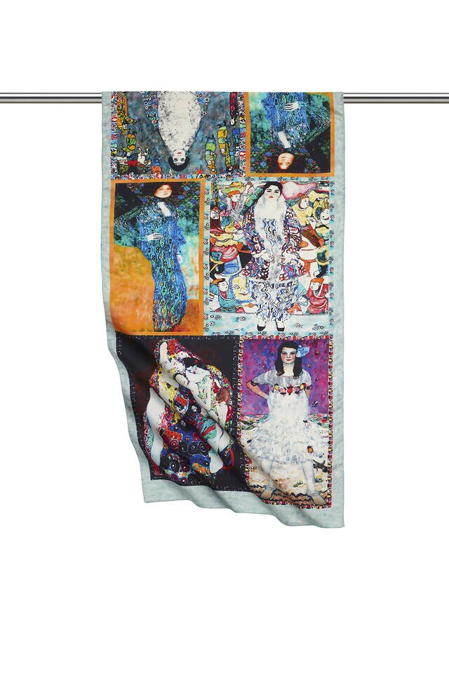 فولار حريري نسائي أخضر مائي 