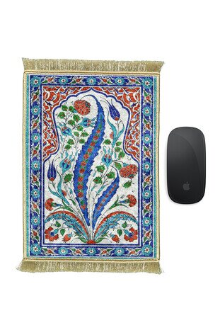 سجادة الفأر الصغيرة المزخرفة باللون الأخضر المائي 