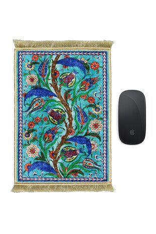 سجادة الفأر الصغيرة المزخرفة باللون الأخضر المائي 