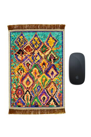 سجادة الفأر الصغيرة المزخرفة باللون الأخضر المائي 