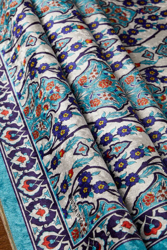 سجادة صلاة من المخمل الفيروزي - 2