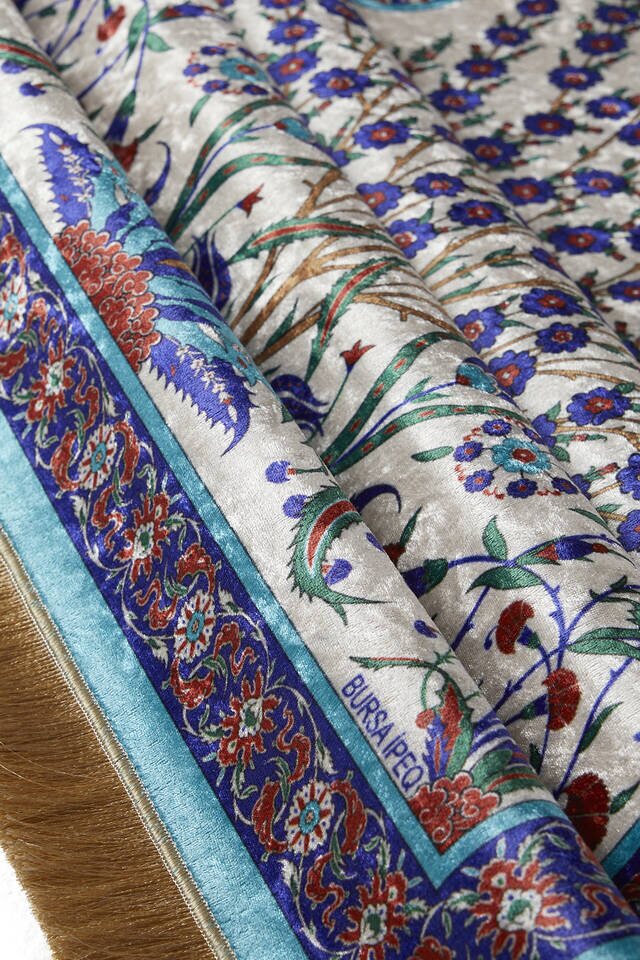 سجادة صلاة من المخمل الفيروزي - 2