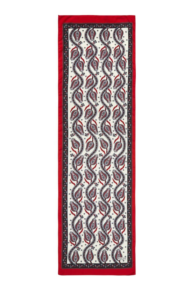 أسود أحمر صف توليب نمط ضيقة حريري فولارد - 4