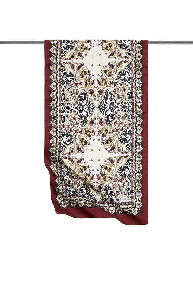 أسود كلاريت أحمر قرميدي توليب نمط ضيق حريري فولارد 