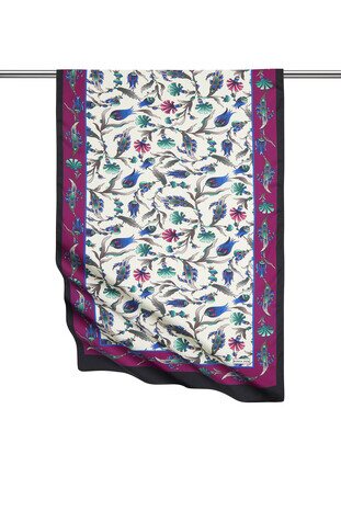 قرنفل أسود أرجواني نمط توليب واسع حريري فولارد 