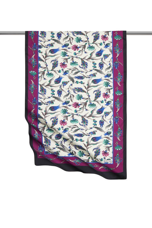 قرنفل أسود أرجواني نمط توليب واسع حريري فولارد 