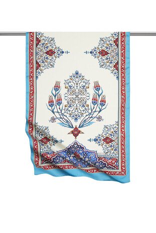 الشمعدان الأحمر الفيروز نمط واسع حريري الفولار 