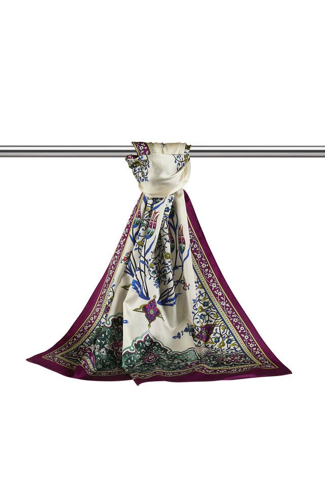 الشمعدان الأرجواني نمط واسع حريري الفولار - 3